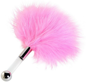 Розовая пуховая щекоталка - 13 см Розовая пуховая щекоталка - 13 см