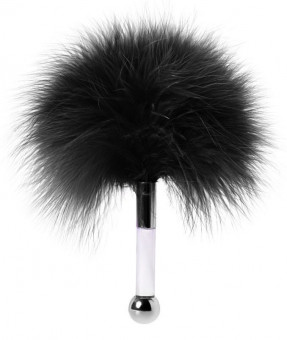 Кисточка для щекотания с черными пёрышками - 13 см. Кисточка для щекотания с черными пёрышками - 13 см.